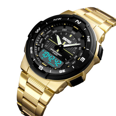 SKMEI Fashion Mens Gold Watches Sport Clock Mens