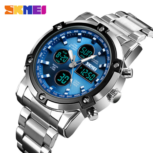 Skmei Blue Top Luxury Brand Full Steel Men Sports Watches